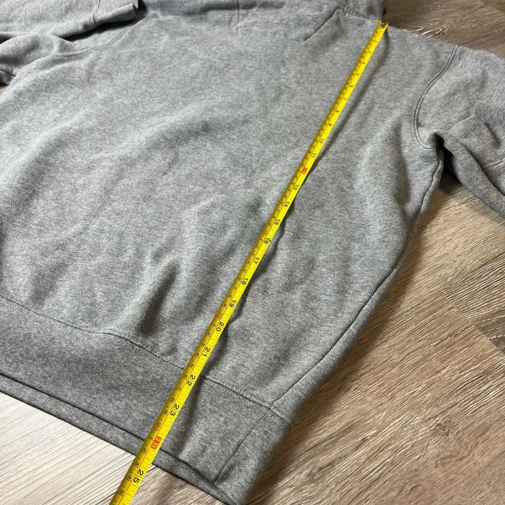 CAT Caterpillar Hoodie Mens Medium Grey Embroidered Logo Pullover Sweatshirt